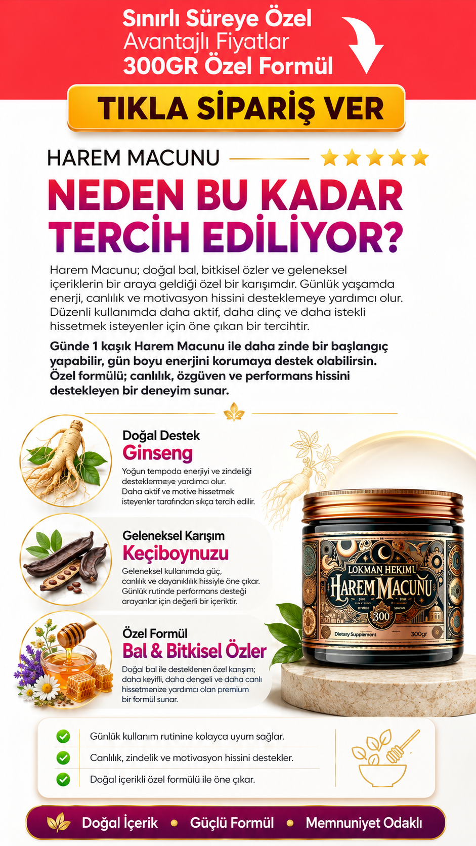 Harem Macunu içeriğinde ne var?